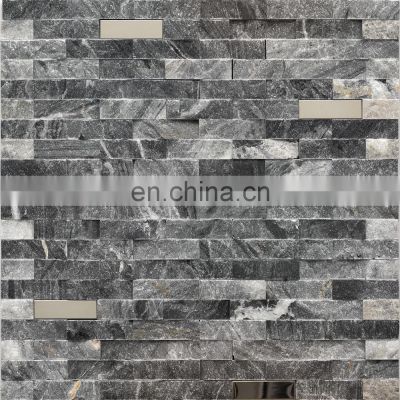 3D Style Brick Tiles Light Yellow And White Color Natural Stone Mosaic Cultural Stone Mosaic