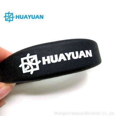 Custom printed Debossed Logo 13.56MHz NFC Bracelet RFID Silicone Wristband for Waterpark