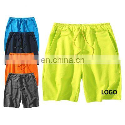 Wholesale Custom Logo Mens Workout 100%cotton French Terry Shorts Sport Men Fitness Sweat Shorts