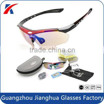 Men women sports cycling bike bicycle sunglasses UV400 5 lens replacement sport eyewear