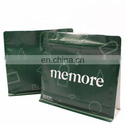 Digital Printing Low MOQ Flat Bottom Pouch Full Color Custom Coffee Bag With Zipper