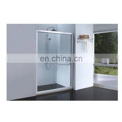 Customized bathroom swing door aluminum hardware silver finishing tempered glass shower room enclosure