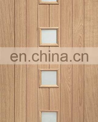 Simple Bathroom Toilet Wood Framed Glass Door French Cheap Oak Solid Interior Wooden Doors photo-2