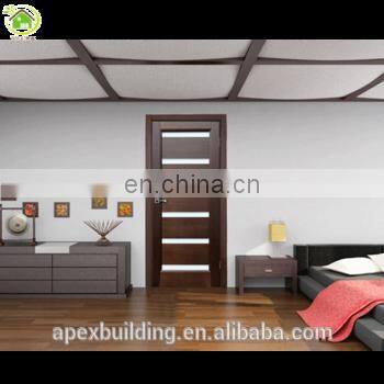 Modern Fancy Prehung Bathroom Walnut Internal Doors With Glass American Style Apartment Solid Wood Door photo-2