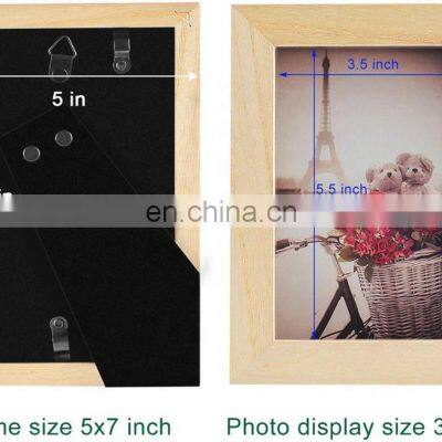 4x6 Picture Frames Photo Display Tabletop Wall Mount Solid Wood Photo Frame 2pcs/Set photo-4