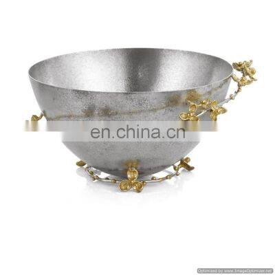 metal decorative bowl edge of leaf