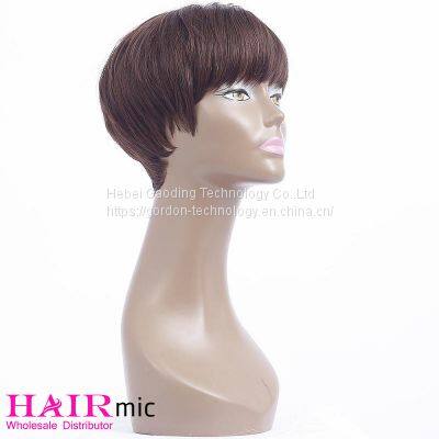 Short Dark Brown Human Hair Wig With Wholesale Price photo-3