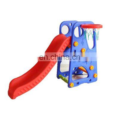 Children Indoor Plastic small elephant slide with basketball stand toys