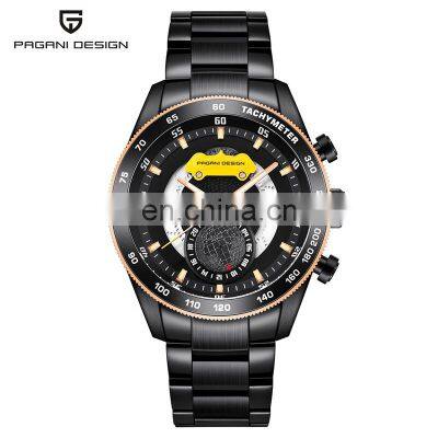 2018 PAGANI DESIGN 2767 Men's Fashion&Casual Watch Quartz Movement Auto Date Stainless Steel Band Wristwatch For Men