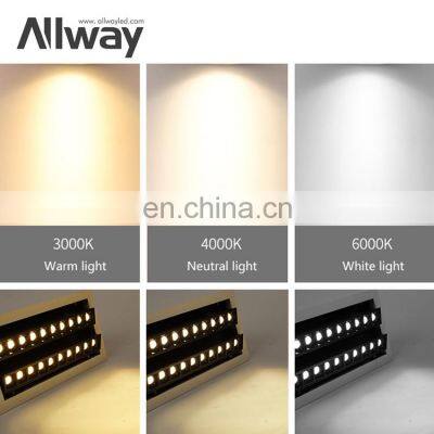 Anti Glare Tri Color Rectangular Shape Duo Line 2*20W LED Linear Down Lighting System photo-5