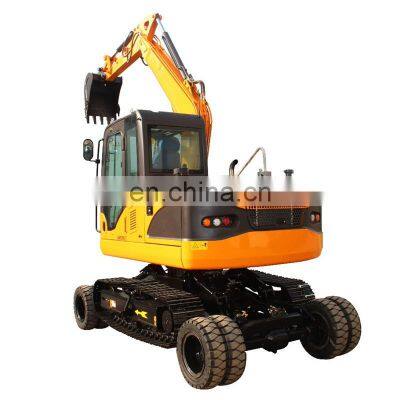 9 ton grade bucket hydraulic excavator earth digger on wheels