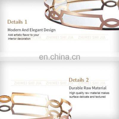 Decorative Mirrored Decor Gold Serve Mirror Tray Of Mirrors For Wed Chocolate Jewelry Perfume photo-3