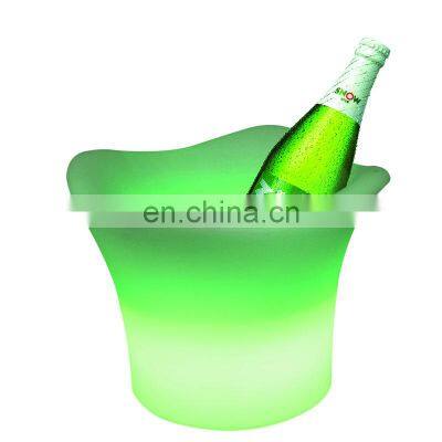 High Quality KTV Factory Direct Custom Wine cooler 16 Color Changes 5L Round Beer Plastic Ice Bucket