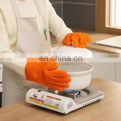 Heat Resistant Cooking Gloves, Silicone Grilling Gloves, Waterproof BBQ Kitchen Oven Mitts photo-4