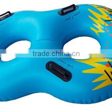 pvc adult inflatable twin ring with handles