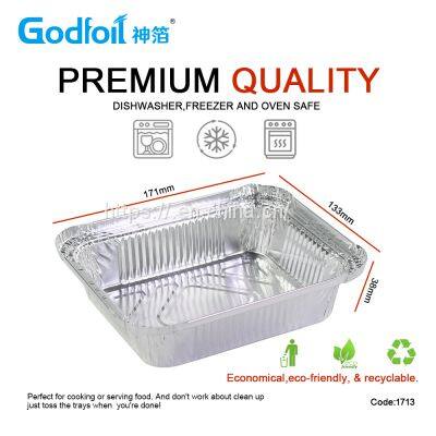 Rectanglar Aluminum Foil Container Wrinkle Wall Container