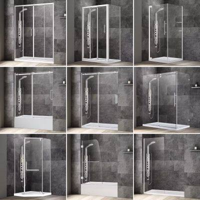Factory Direct Sale Bathroom Clear Tempered Glass Frameless Sliding Shower Door photo-5