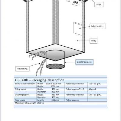 Double Layer 1000kg Tubular Bulk Bag With Black Lifting Loops Tubular Big Bag photo-4