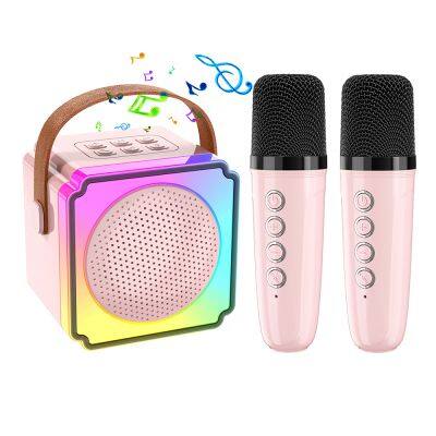 Manual Portable Mini Bluetooth Music Speaker Karoeke With Touch Screen Wireless Professional Tie Microphone