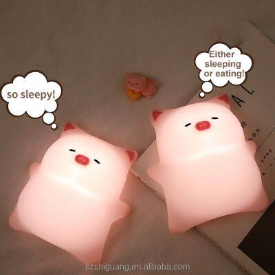 Cute Silicon Animal touch lamp night light Children Novelty Atmosphere Mood USB Rechargeable Kid bedroom Night Light for kids