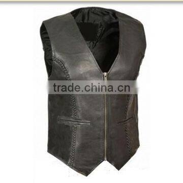 Unisex braided leather vest