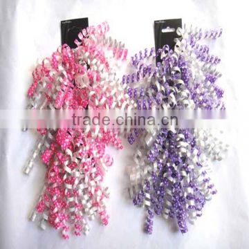 Curling Plastic Ribbons Pull Bow /Curly Bow with double face and christmas/wedding/party poly packing curly ribbon bow