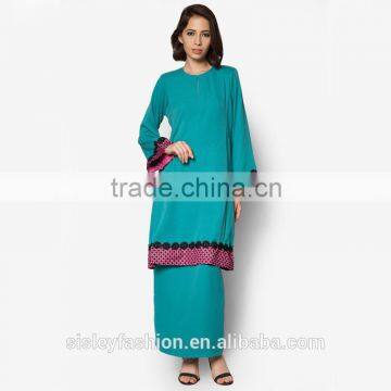 OEM islamic clothing fashion design Muslim dress design baju kurung modern BJ065