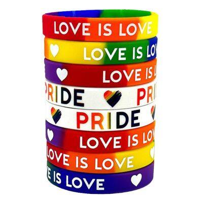 Hot Sale  Custom Promoting Wristband Lovely Gifts Imprinted Silicone Bracelets for LGBT and Pride Month Parade