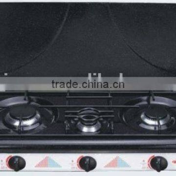 three burner painting iron table gas stove