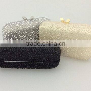 Clutch style hotfix ceramics material korean style women clutch handbag