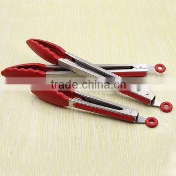 Durable Kitchen food tongs nylon+ stainless steel +silicone cookie tongs logo printing Barbecue Tongs, Salad food Tongs