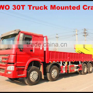 2015 hot sale low price howo 8*4 336hp 30Ton Truck Mounted Crane for sale made in china