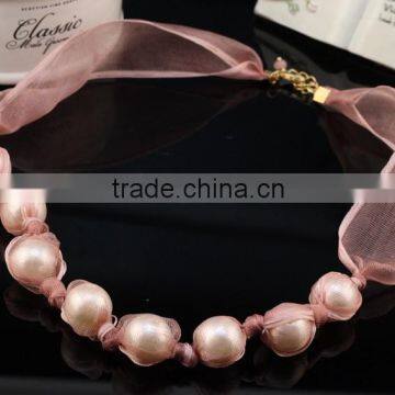 High Quality Popular Beautiful The Bride Jewelry Korea Pearl Wedding Romantic Sweet Jewelry Lace Necklace photo-3