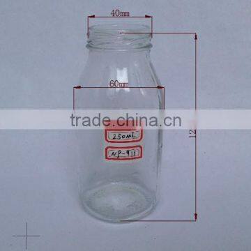 Sterilize 250ml Clear Glass Baby Milk Bottle With Screw Top
