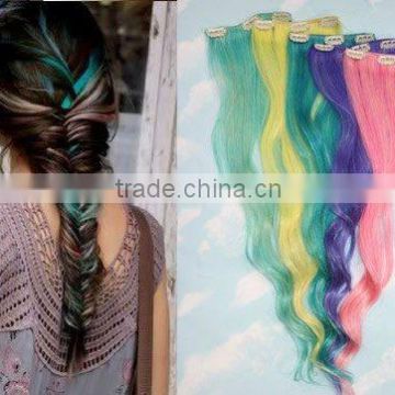 Inspired Colored Fishtail Braid, Human Hair, Turquoise Hair, Pink Hair