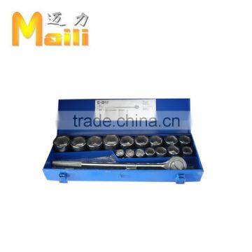 21pcs 3/4" DR (19-50mm) Metal case 6PT Socket set