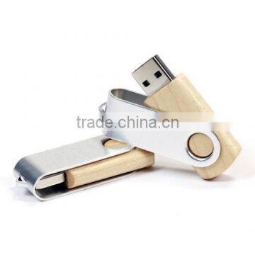 Laser Engraved Logo Wooden Twister USB Stick 2.0 8GB