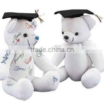 Plush Toy Autograph Graduation Bear /Stuffed Animal Toy Graduation Gift/Soft Bear to Sign for Graduation