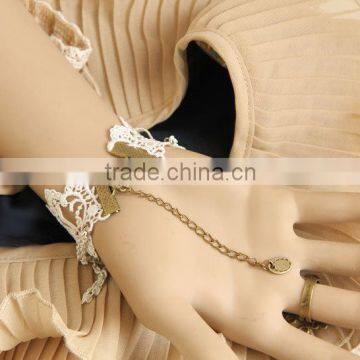 Vintage Hand Harness Lace Slave Bracelet Chain Ring photo-6