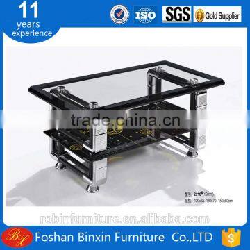 Living room furniture modern RB-2210 rectangular glass coffee table aluminum alloy metal tea table