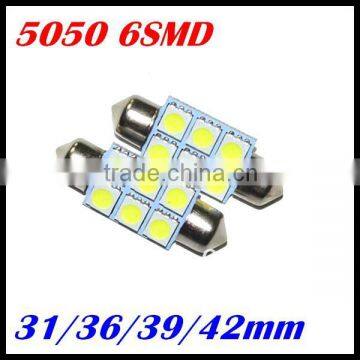 31mm 36mm 39mm 42mm 5050 SMD 6 LED Festoon Dome Car Light auto door Lamp instrument Bulb lighting White 12V work lamp