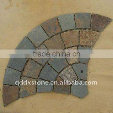 fan pattern rusty slate interlocking pavers