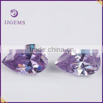 2014 Wholesale pear shape loose lavender cz stone