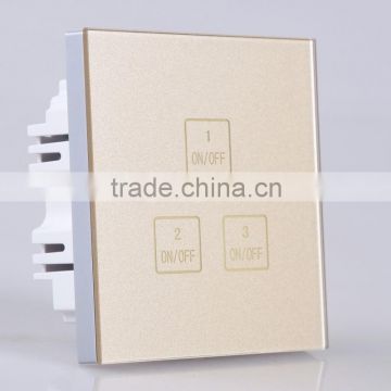 2015 golden touch switch ,power saving smart switch , 3 gang 1 way touch switch