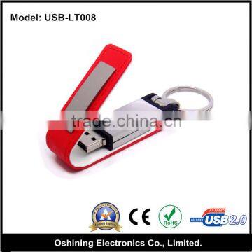 Top Selling Leather USB Flash Drive With Keychain (USB-LT008)