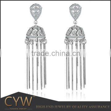 China wholesale Cz crystal 925 earrings wedding earrings