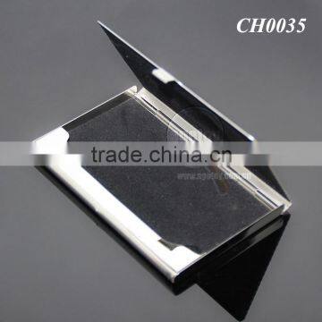 New Arrival High-Grade Name ID Card Box Organizer Lines Emboss Oval Metal Business Card Case Stainless Steel Card Holder photo-4