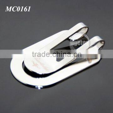 Customized Brand Name High Polished Stainless Steel Metal Laser Engraved Money Clip photo-2