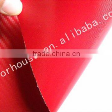 Calendered red colored 3D bubble free carbon fiber vinyl film