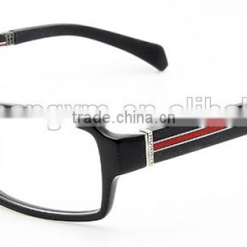 hot sale high quality acetate men's optical eyeglass with wood temple